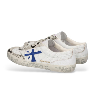 Premiata Davidd usnjeni čevlji beli, modri 