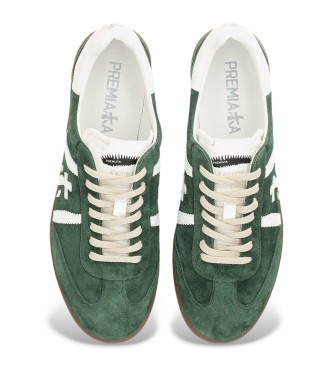 Premiata Baskets en cuir vert Bonnie