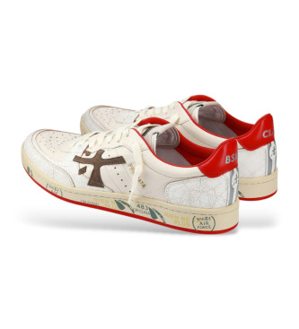 Premiata Sneakers in pelle bianca e rossa Bskt Clay Var 6777