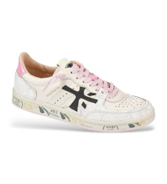 Premiata Sneakers in pelle beige e rosa Bskt Clayd Var 6783