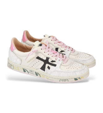 Premiata Sneakers in pelle beige e rosa Bskt Clayd Var 6783