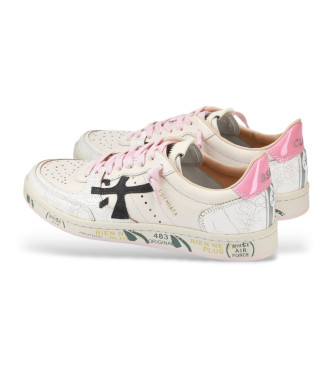 Premiata Sneakers in pelle beige e rosa Bskt Clayd Var 6783