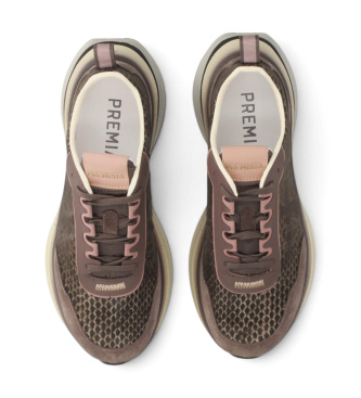Premiata Tênis de Couro Hill marrom