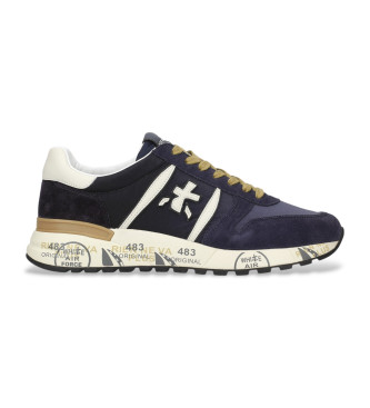 Premiata Lander blauw leren sportschoenen