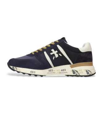 Premiata Sapatilhas de couro azul Lander