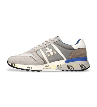 Premiata Lander grey leather trainers