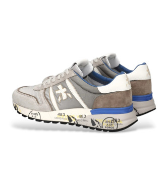 Premiata Lander grey leather trainers