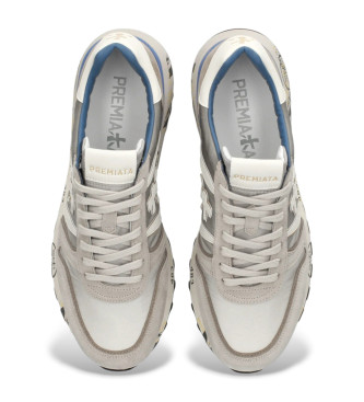 Premiata Lander grey leather trainers