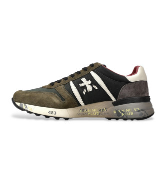 Premiata Baskets en cuir marron vert Lander