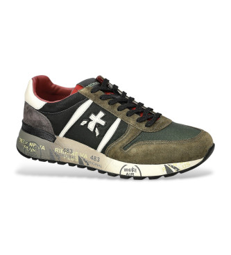 Premiata Sneakers Lander in pelle verde marrone