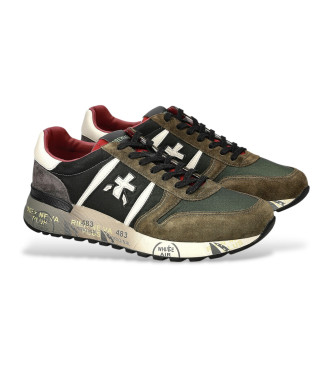 Premiata Sneakers Lander in pelle verde marrone