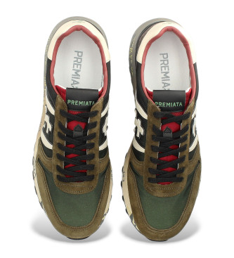 Premiata Zapatillas de piel Lander marrn verde