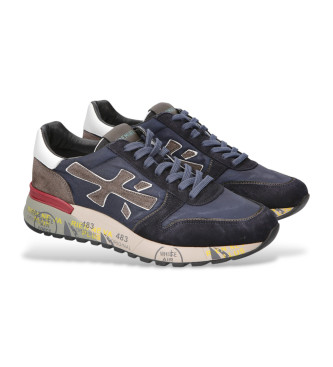 Premiata Mick leren schoenen blauw