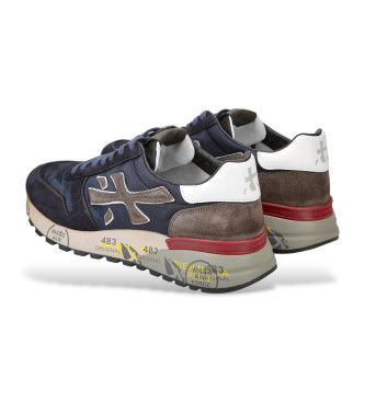 Premiata Mick leren schoenen blauw