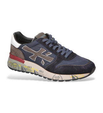 Premiata Mick leren schoenen blauw