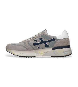 Premiata Mick grey leather trainers 