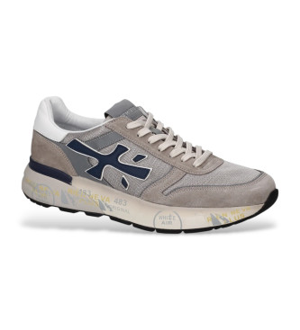 Premiata Mick grey leather trainers 