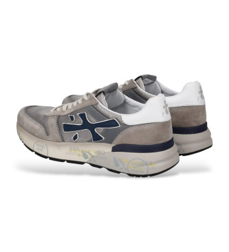Premiata Mick grey leather trainers 
