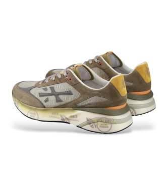 Premiata Brązowe skórzane buty sportowe Moerun