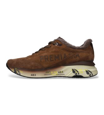 Premiata Baskets en Cuir Moerun marron clair