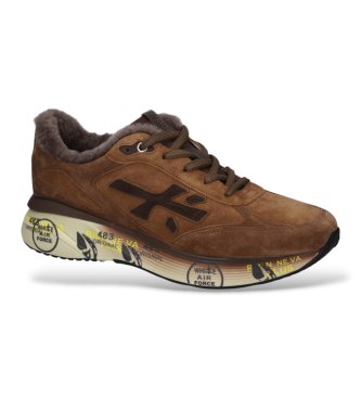 Premiata Baskets en Cuir Moerun marron clair