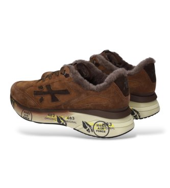 Premiata Baskets en Cuir Moerun marron clair