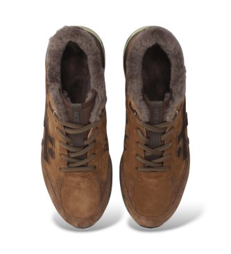 Premiata Baskets en Cuir Moerun marron clair