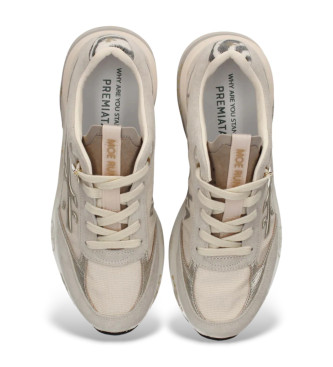 Premiata Moerund off-white leather trainers