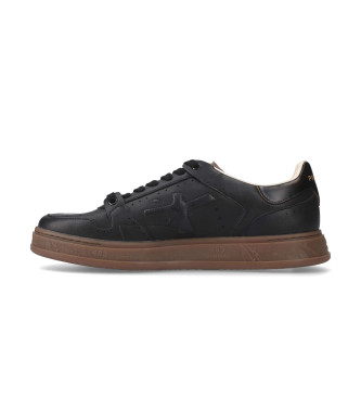 Premiata Sapatilhas Quinn em pele preta
