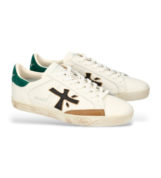 Premiata Steven sneakers in pelle bianca e verde