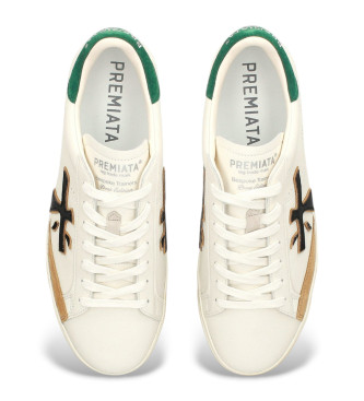 Premiata Steven sneakers in pelle bianca e verde