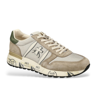 Premiata Lander beige leather trainers