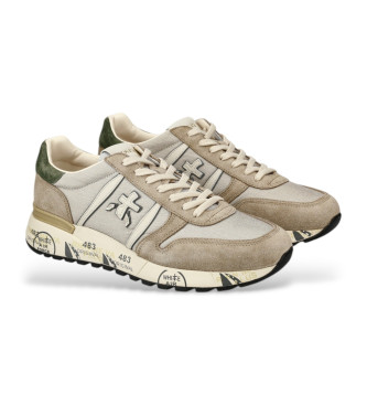 Premiata Lander beige leather trainers