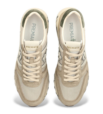 Premiata Baskets en cuir beige Lander