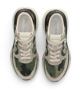Premiata Sneakers in pelle verde Lauryn 8185