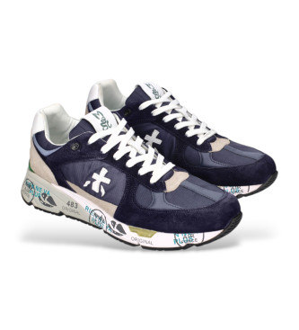 Premiata Mase Turnschuhe aus Leder in navy