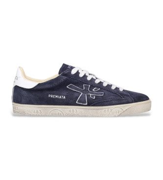 Premiata Steven blue leather trainers