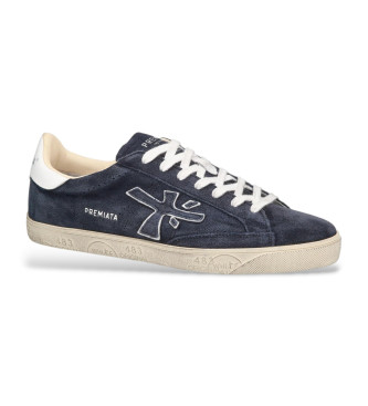 Premiata Steven blue leather trainers