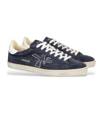 Premiata Steven blue leather trainers