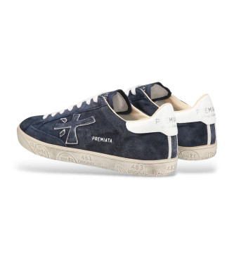 Premiata Steven blue leather trainers