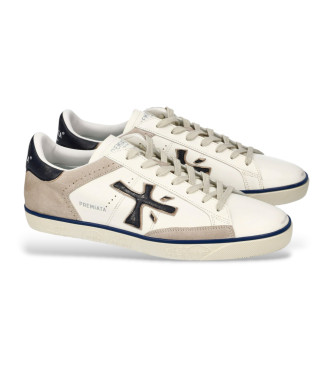 Premiata Steven white leather trainers