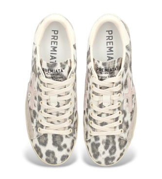 Premiata Stevend 7272 tofflor i l�der med djurprint