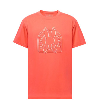 Psycho Bunny Melbourne coral graphic t-shirt