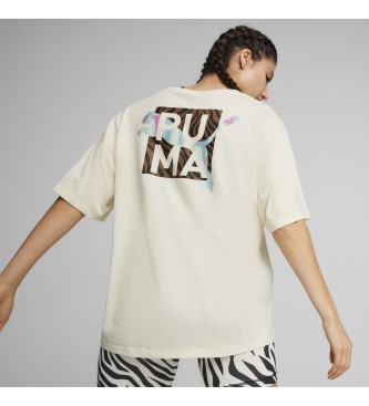 Puma T-shirt Boyfriend Remix Animal bianco sporco