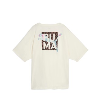 Puma Animal Remix boyfriend T-shirt gebroken wit