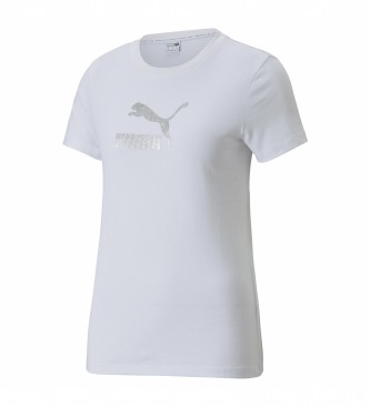 Puma Brand Love - T-shirt à logo métallisé blanc