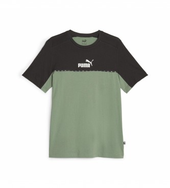 Puma T-shirt verde Essentials Block Tape