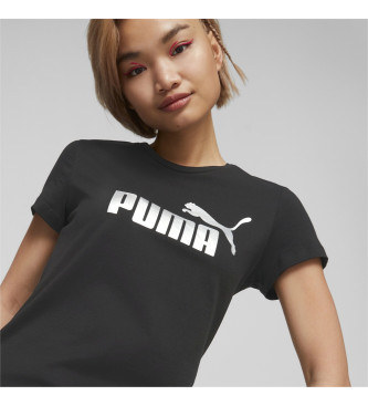 Puma Essentials+ Metallic-Logo-T-Shirt schwarz