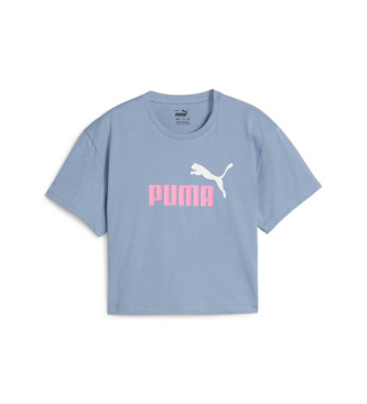 Puma Obrezana majica z logotipom modra