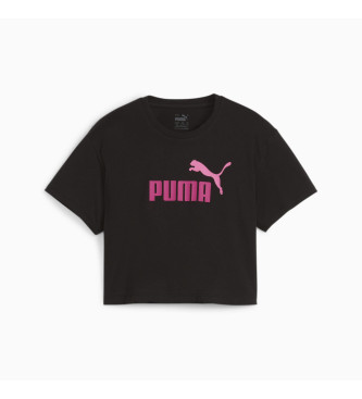 Puma Cropped T-shirt med logo, sort